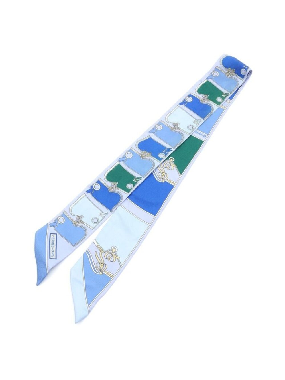 Hermes Twilly Camaille Silk Scarf Blue